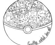 Coloriage Pokemon Mandala attrapez les tous