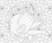Coloriage Pok&eacute;mon mandala Celebi