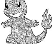 Coloriage Pokemon Mandala charmander salameche
