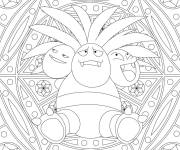 Coloriage Pokemon mandala Exeggutor