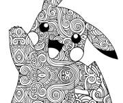 Coloriage Pokemon mandala pikachu