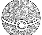 Coloriage Pokemon mandala Pokeball