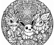Coloriage Pok&eacute;mon mandala sur appareil