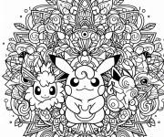Coloriage Pok&eacute;mon populaire en mandala