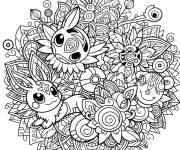 Coloriage Pr&eacute;sentation de Pok&eacute;mon mandala