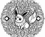 Coloriage Sc&egrave;ne de Pok&eacute;mon mandala