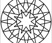 Coloriage et dessins gratuit Mandala Facile en vecteur à imprimer