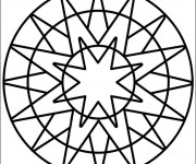 Coloriage et dessins gratuit Mandala Facile en vecteur à imprimer