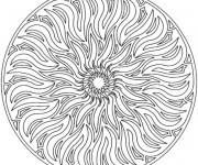 Coloriage et dessins gratuit Mandala Soleil Anti-Stress à imprimer