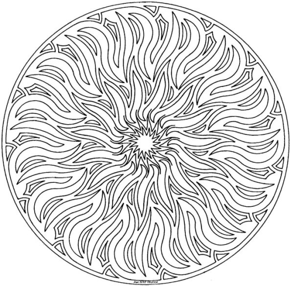 Coloriage et dessins gratuits Mandala Soleil Anti-Stress à imprimer