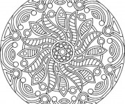 Coloriage et dessins gratuit Mandala Soleil difficile à imprimer