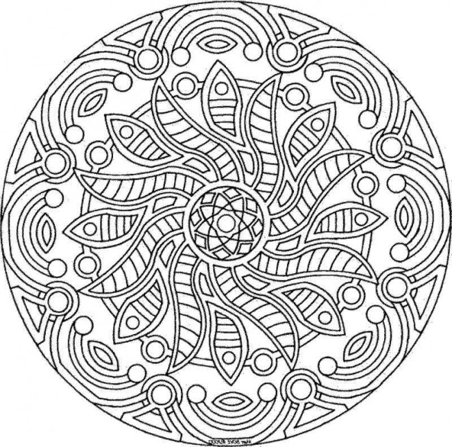 Coloriage Mandala Soleil Difficile Dessin Gratuit à Imprimer