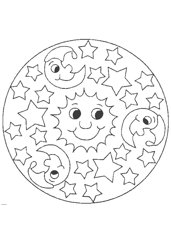 Coloriage Mandala Soleil Et Lune Dessin Gratuit à Imprimer