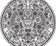 Coloriage et dessins gratuit Mandala Soleil pour adulte à imprimer
