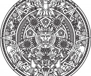 Coloriage et dessins gratuit Mandala Soleil pour adulte à imprimer