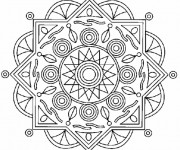 Coloriage et dessins gratuit Mandala Soleil relaxant à imprimer