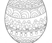 Coloriage Beau oeuf en forme de mandala P&acirc;ques facile &agrave; colorier