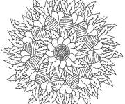Coloriage Belle d&eacute;corations des &oelig;ufs de P&acirc;ques mandala