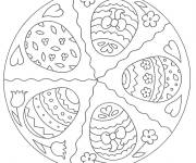 Coloriage Cinq &oelig;ufs de P&acirc;ques mandala