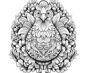 Coloriage et dessins gratuit Concept d'&oelig;uf de P&acirc;ques mandala pour adulte à imprimer