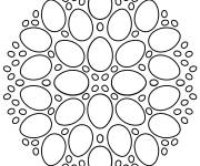 Coloriage et dessins gratuit Conception mandala P&acirc;ques en noir et blanc à imprimer