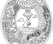 Coloriage D&eacute;coration &oelig;uf joyeux P&acirc;ques mandala