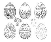 Coloriage Ensemble d'&oelig;ufs de P&acirc;ques en mandala