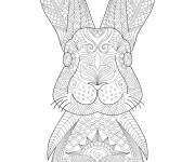 Coloriage Li&egrave;vre pour mandala de P&acirc;ques imprimable