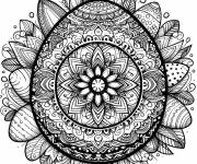 Coloriage Magnifique Oeuf de P&acirc;ques mandala &agrave; t&eacute;l&eacute;charger
