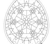 Coloriage Manda de P&acirc;ques dans la forme g&eacute;om&eacute;trique d'un oeuf