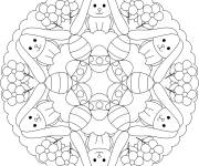 Coloriage Mandala de P&acirc;ques &agrave; imprimer gratuit