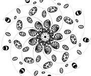 Coloriage et dessins gratuit Mandala de P&acirc;ques avec des points à imprimer
