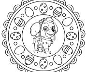 Coloriage Mandala de P&acirc;ques avec Paw Patrol