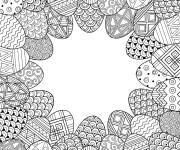 Coloriage Mandala de P&acirc;ques complexe