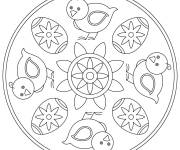 Coloriage Mandala de P&acirc;ques pour &eacute;coliers