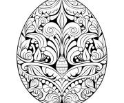 Coloriage et dessins gratuit Mandala floral aux &oelig;ufs de P&acirc;ques à imprimer