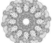 Coloriage Mandala P&acirc;ques complexe anti-stress