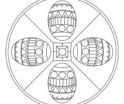 Coloriage Mandala P&acirc;ques en cercle