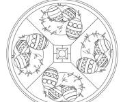 Coloriage Mandala P&acirc;ques en collection des &oelig;ufs d&eacute;cor&eacute;s