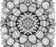 Coloriage Merveilleuse illustration de P&acirc;ques mandala