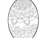 Coloriage Oeuf de P&acirc;ques mandala en conception de mandala