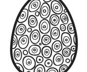 Coloriage Oeuf de P&acirc;ques Mandala en noir et blanc