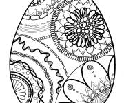 Coloriage Oeuf de P&acirc;ques mandala extraordinaire