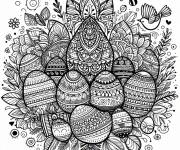 Coloriage Oeufs de P&acirc;ques mandala grande section
