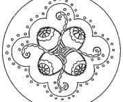 Coloriage Oeufs de P&acirc;ques styl&eacute; en mandala