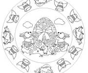 Coloriage P&acirc;ques Easter mandala ps