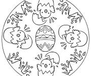 Coloriage P&acirc;ques mandala &agrave; importer sur ordinateur
