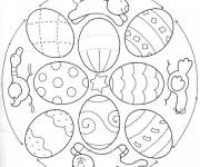 Coloriage P&acirc;ques mandala animaux