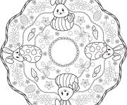 Coloriage P&acirc;ques mandala de la f&ecirc;te gs
