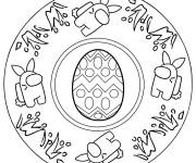 Coloriage P&acirc;ques mandala de parmi nous